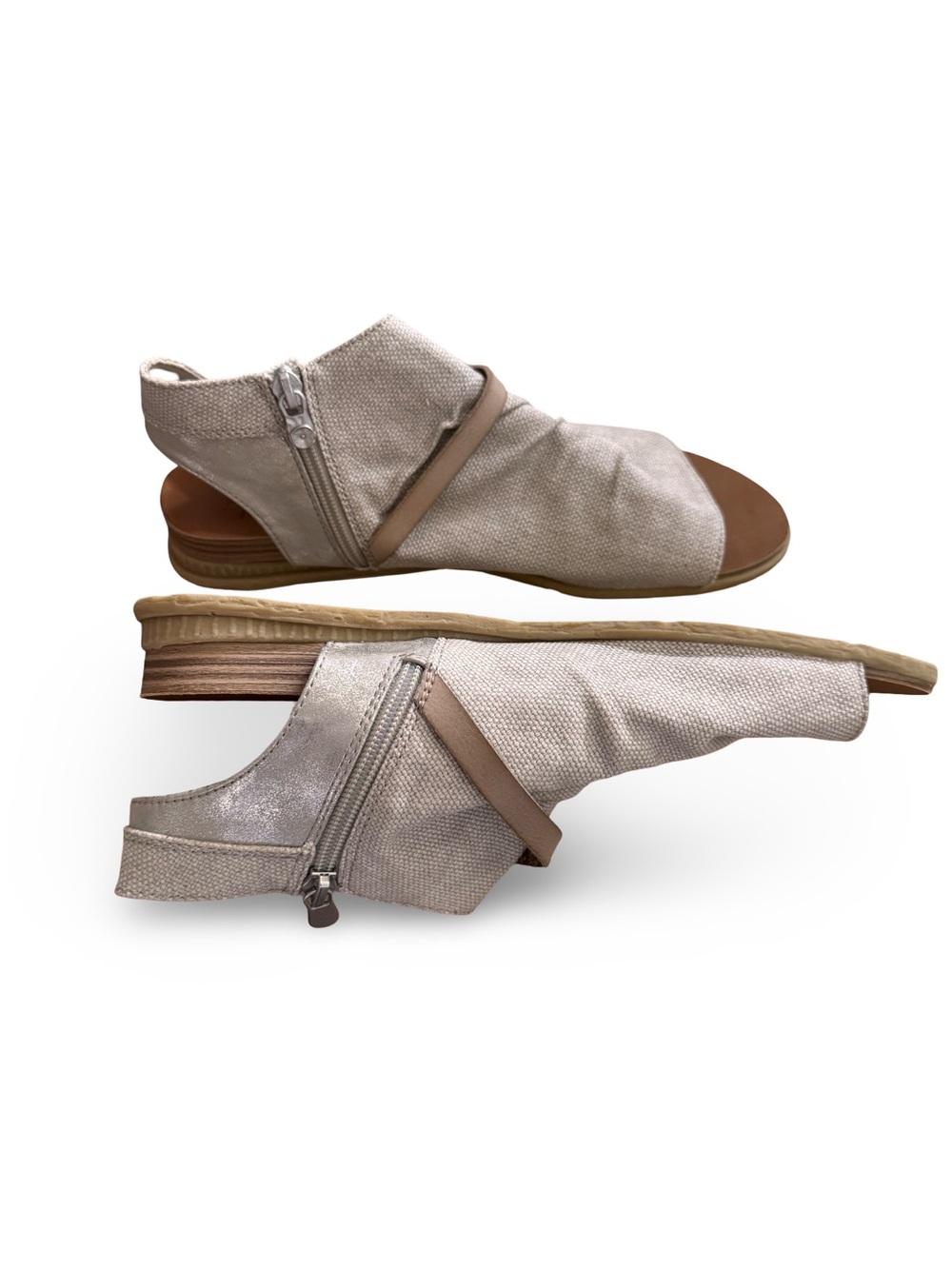 Women’s Taupe Open-Toe Ankle Sandals with Buckle Strap - Picture 8 of 11